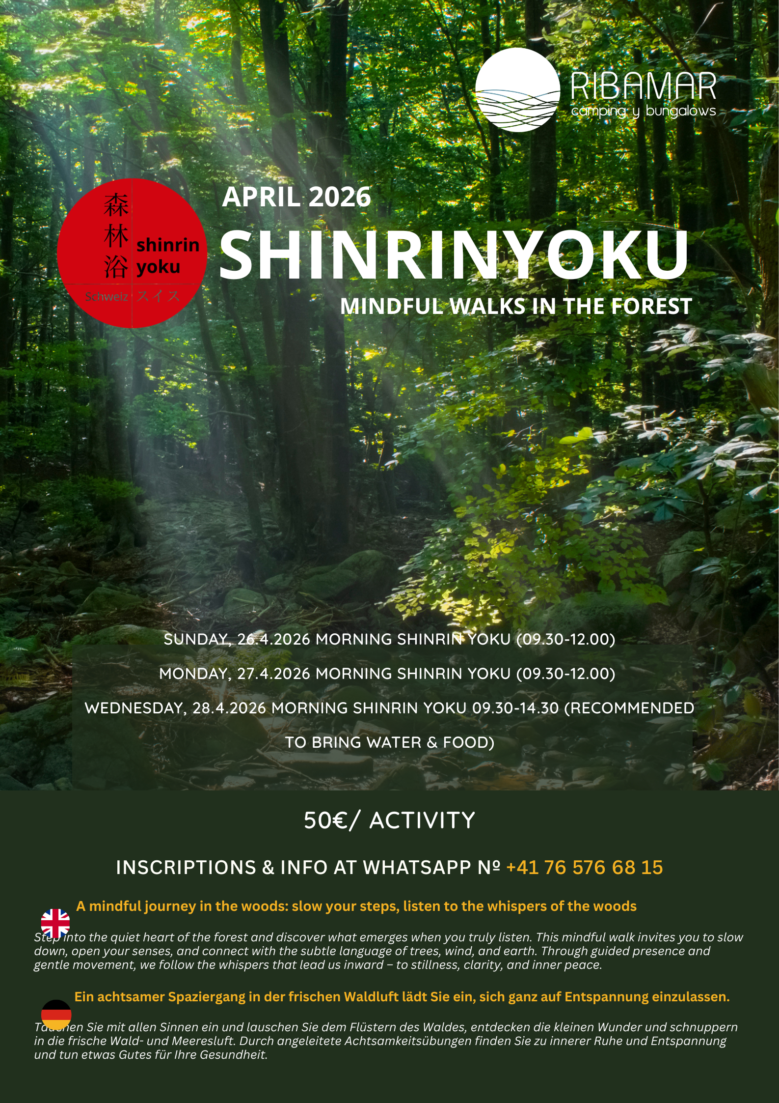 Shinrin Yoku en el Camping Ribamar